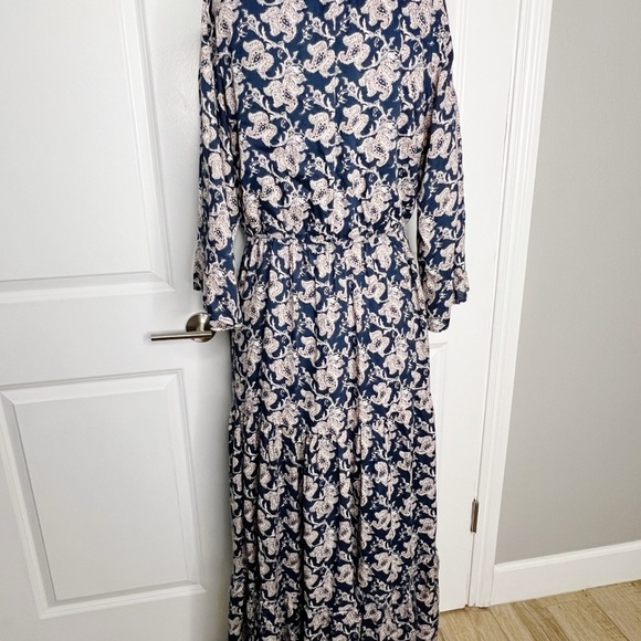 Roberta Roller Rabbit Navy Blue and White Maxi Dress Size S floral paisley print - Picture 3 of 12